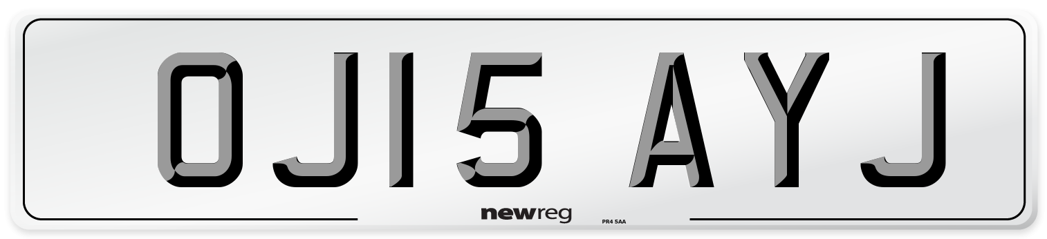 OJ15 AYJ Number Plate from New Reg